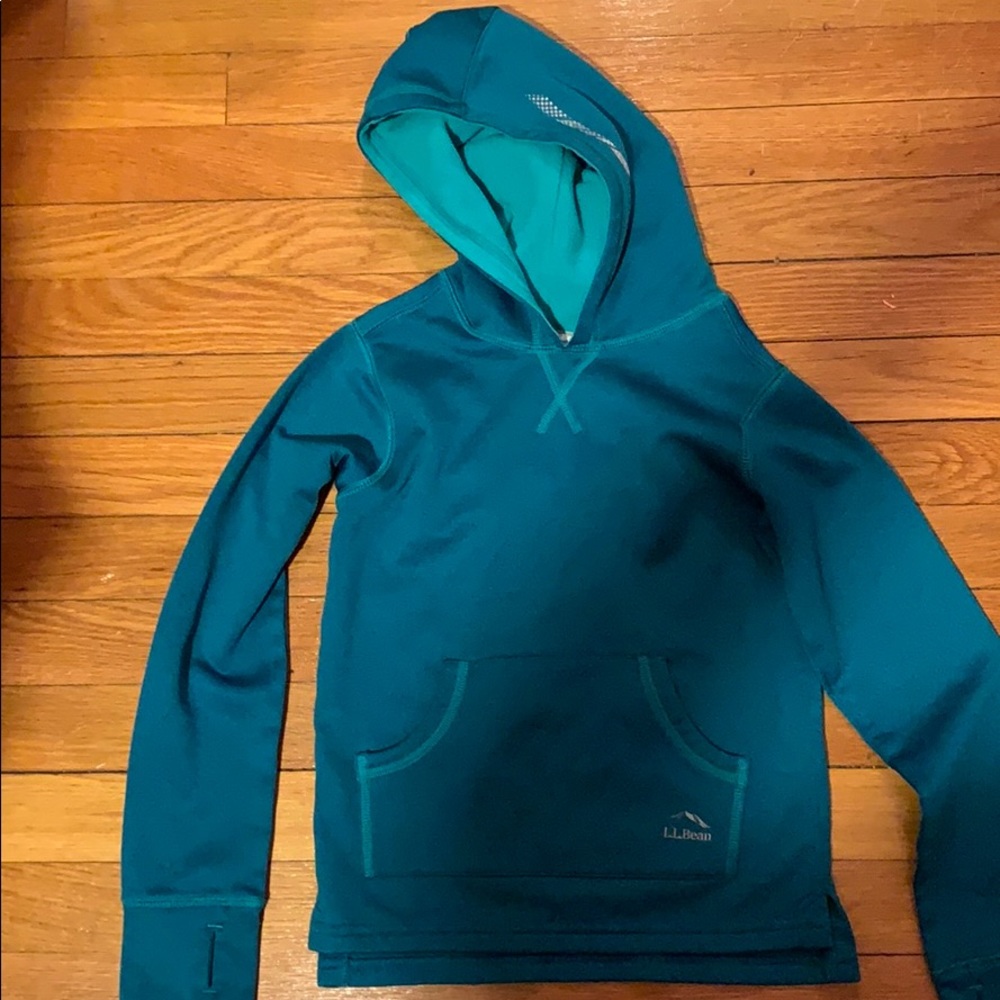 Green 6x/7 hooded sweatshirt LLBean
